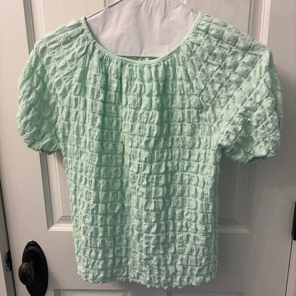 Mint bubble textured Zara kids top, girls size 13-14